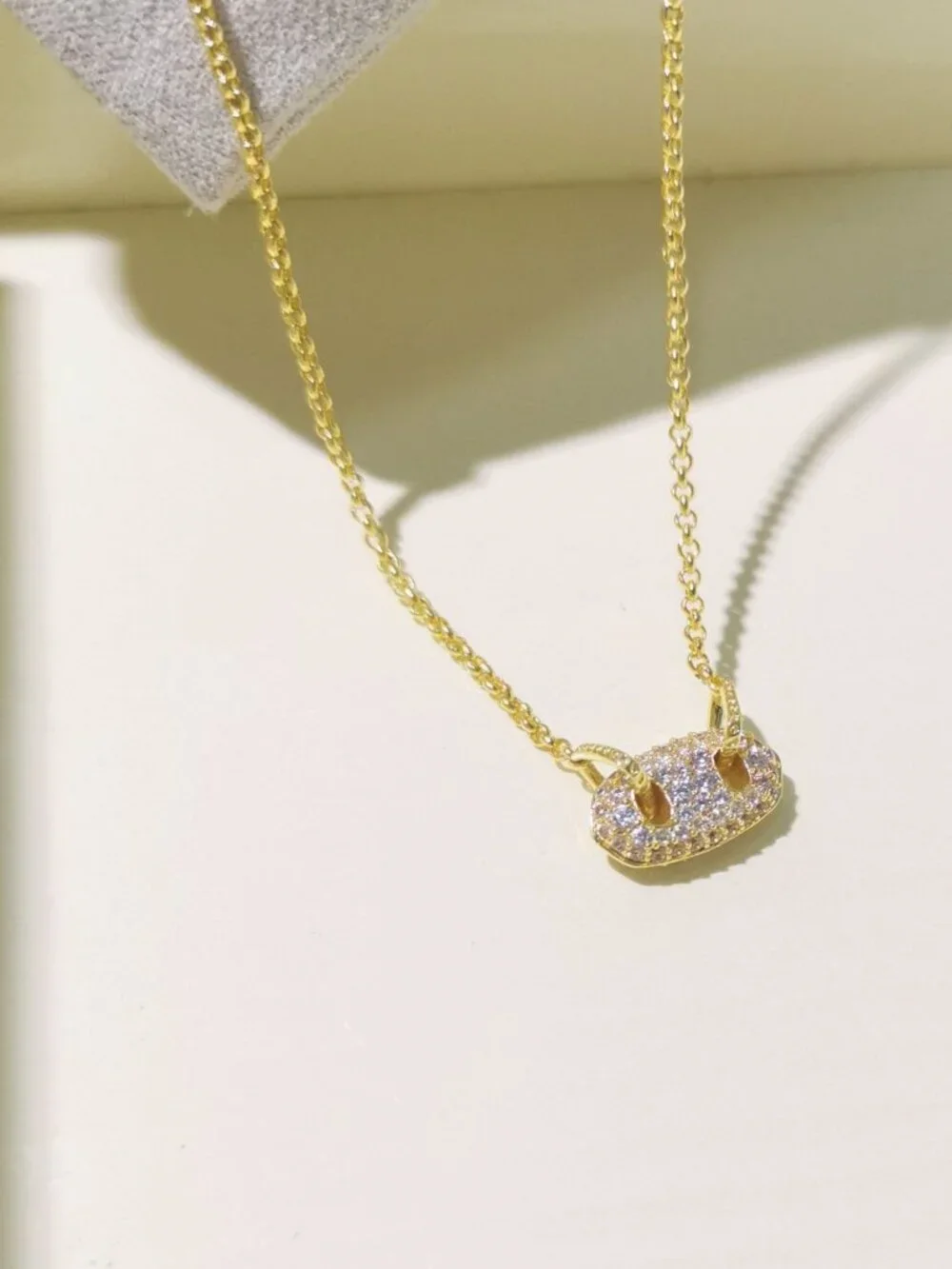 Kendra Scott Bailey Pave Pendant Necklace White CZ - Picture 2 of 4